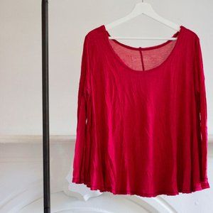 Free People Red Speckled Swing Top